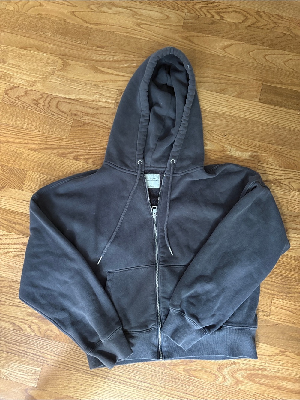Abercrombie & Fitch Dark Gray Full-Zip Hooded Sweatshirt